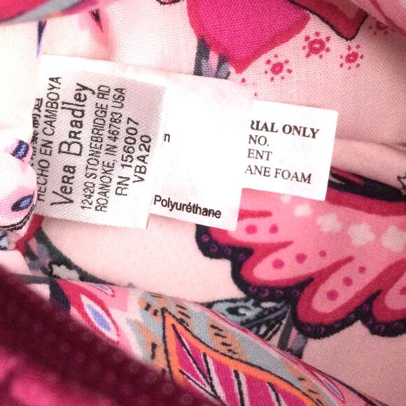 Vera Bradley Breast Cancer Magenta Quilted Velour Zippered Compact Organizer NWT - Picture 7 of 7